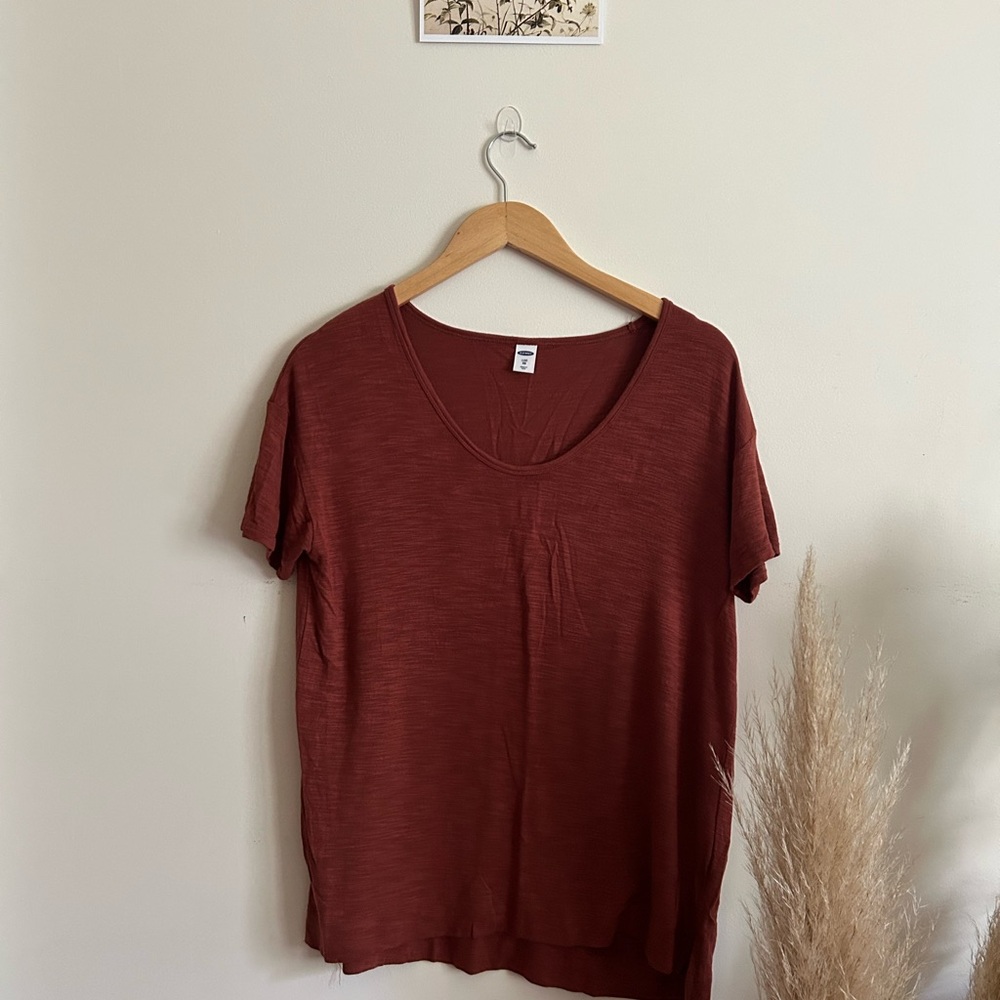 Old Navy Women's Short Sleeve Luxe Top - Deep Red